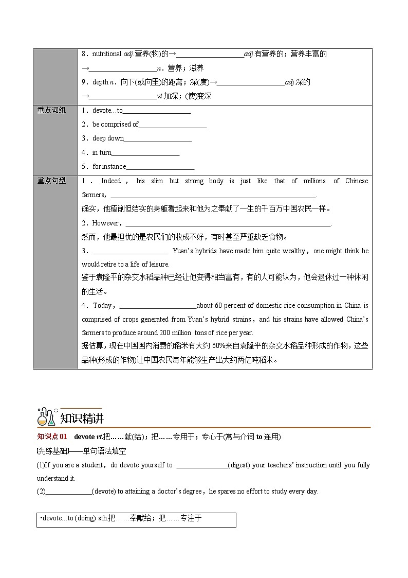 【同步讲义】（人教版2019）高中英语选修第一册：专题20.Unit 5 Working the Land 第四讲-单元知识回顾及优化集训）- 讲义03