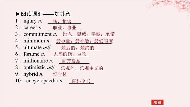 2024版新教材高考英语全程一轮总复习Unit2Success课件北师大版选择性必修第一册第5页