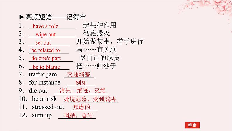 2024版新教材高考英语全程一轮总复习Unit3Conservation课件北师大版选择性必修第一册第7页