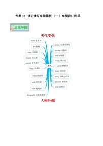 专题18 读后续写高能模板（一）高频词汇清单（解析版）-【口袋书】2023年高考英语必背知识手册（思维导图+背诵手册）（全国通用版）