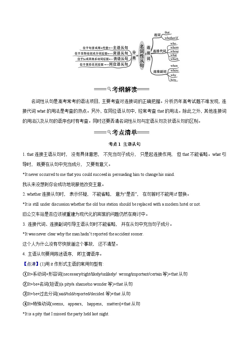 专题16.名词性从句（初高考点差异及衔接）（解析版）-2023年初升高英语无忧衔接03