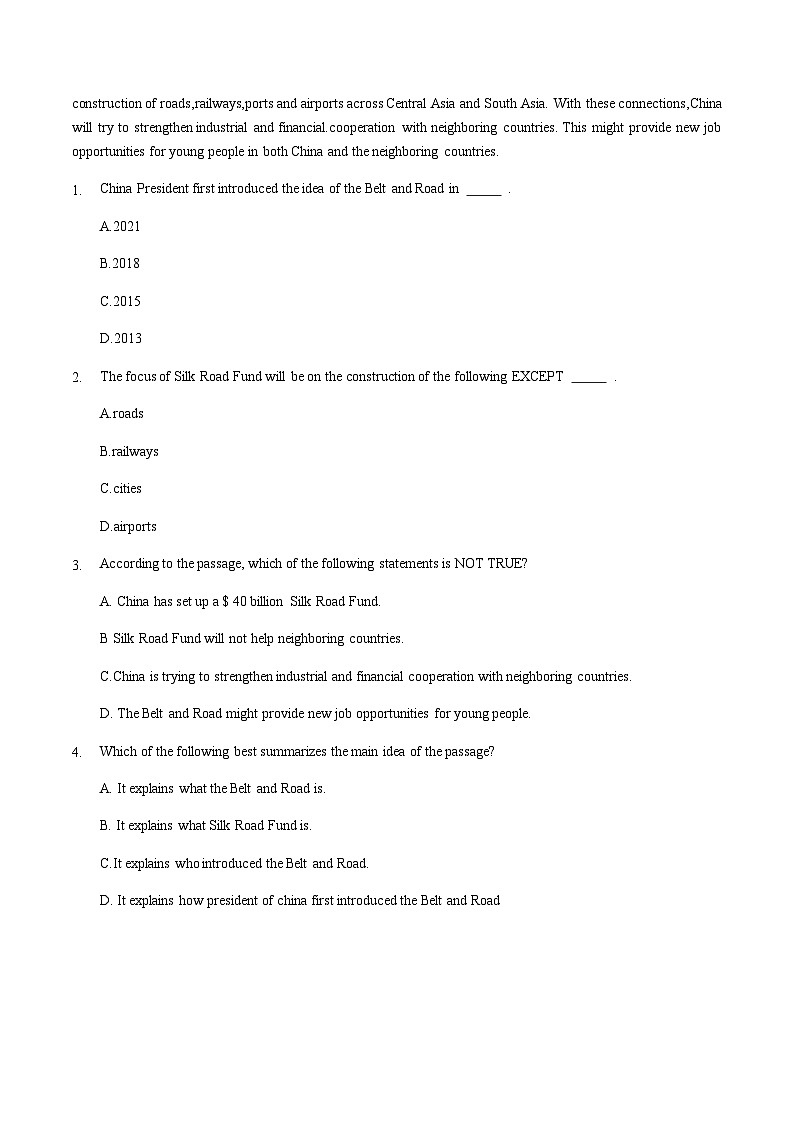 【中职专用】高中英语  （外研版·2021） Unit 3 Sports are good for you! 同步练习（第6课时 Around the World）02