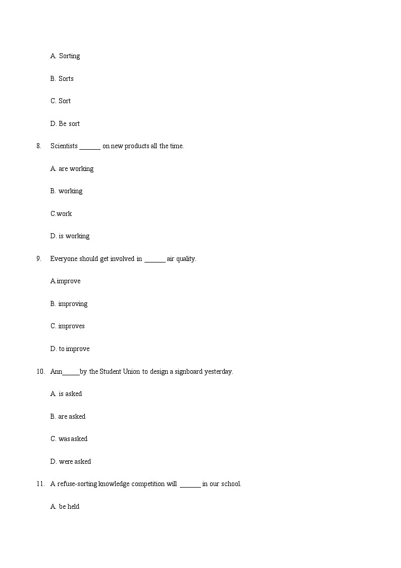 【中职专用】高中英语  （外研版·2021） Unit 5 第4课时 For Better Performance & Around the World【 同步练习】03