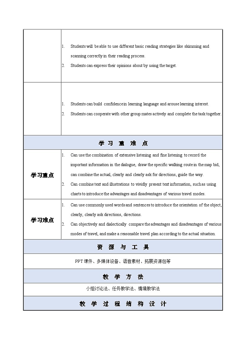 【中职专用】高中英语 外研版2021·基础模块1  Unit 4 How Can I Get There?课件+教案02