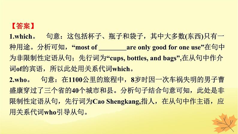 2024版高考英语一轮总复习第二部分基础语法讲练专题二句法篇第1讲定语从句课件第5页