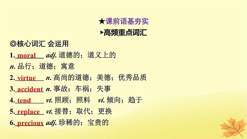 2024版高考英语一轮总复习第一部分模块知识复习必修第三册Unit2MoralsandVirtues课件第6页