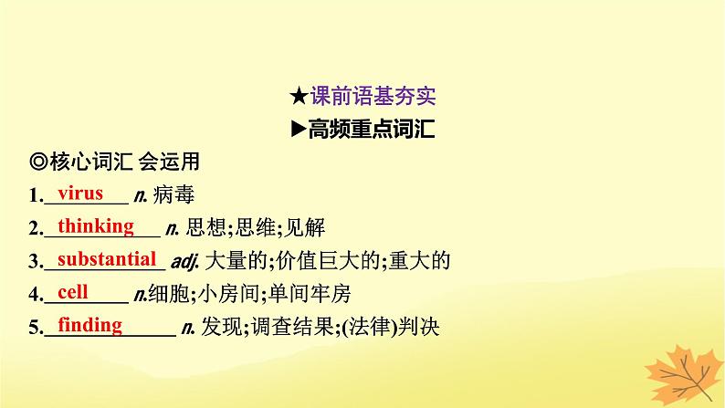 2024版高考英语一轮总复习第一部分模块知识复习选择性必修第二册Unit1ScienceandScientists课件05