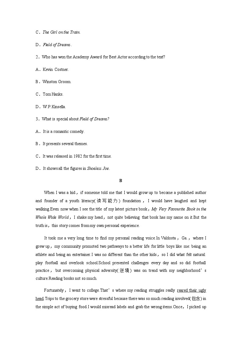 译林版（2019） 必修 第二册：Unit 4　课时精练一　Welcome to the unit & Reading—Reading comprehension（含答案）02