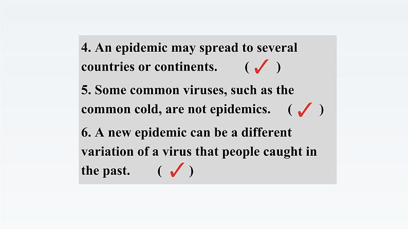 新北师大版高中英语选择性必修三Unit9Human Biology-Lesson3Epidemics Explained课件07