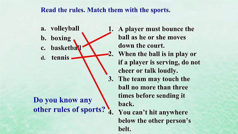 高中英语Unit2SportsandFitnessLesson2RulesoftheGame课件北师大版必修第一册02