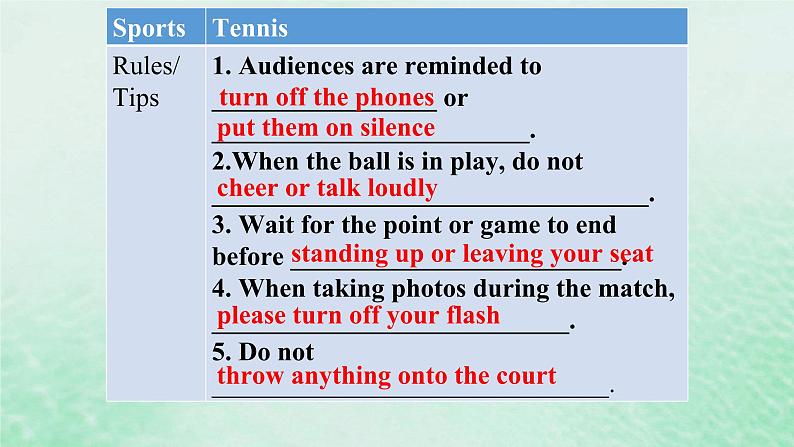 高中英语Unit2SportsandFitnessLesson2RulesoftheGame课件北师大版必修第一册06