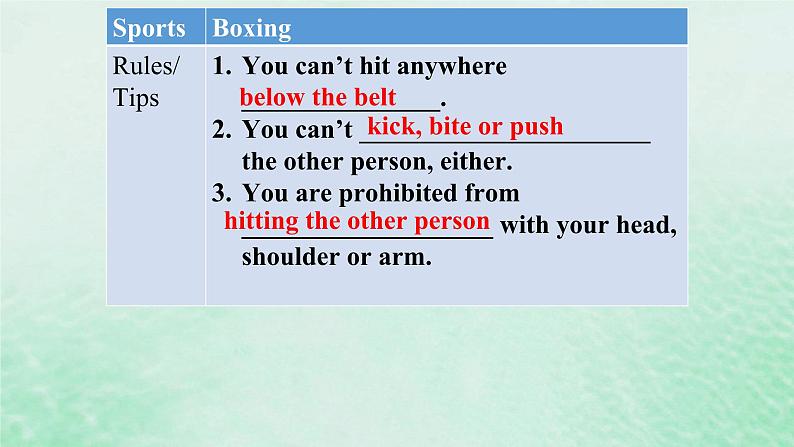 高中英语Unit2SportsandFitnessLesson2RulesoftheGame课件北师大版必修第一册07