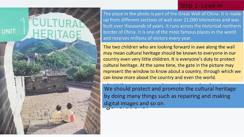 2019新人教高中英语必修二Unit1Cultural Heritage Listening and Speaking课件PPT03