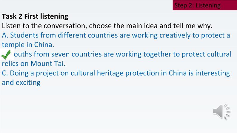 2019新人教高中英语必修二Unit1Cultural Heritage Listening and Speaking课件PPT05