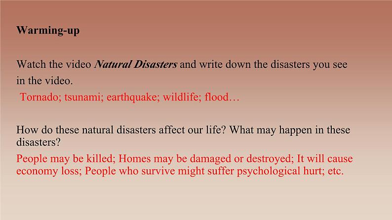 2019新人教高中英语必修一Unit4Natural Disasters Listening and speaking课件PPT03