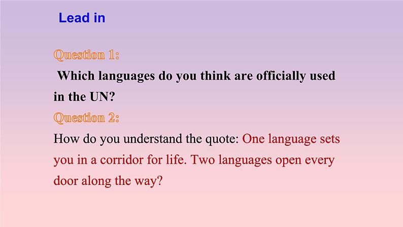 2019新人教高中英语必修一Unit5Languages around the world--Listening and speaking课件第3页