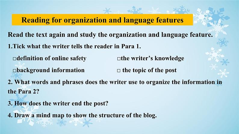 2021新人教高中英语必修二Unit3Reading for Writing-Write a blog post课件PPT08