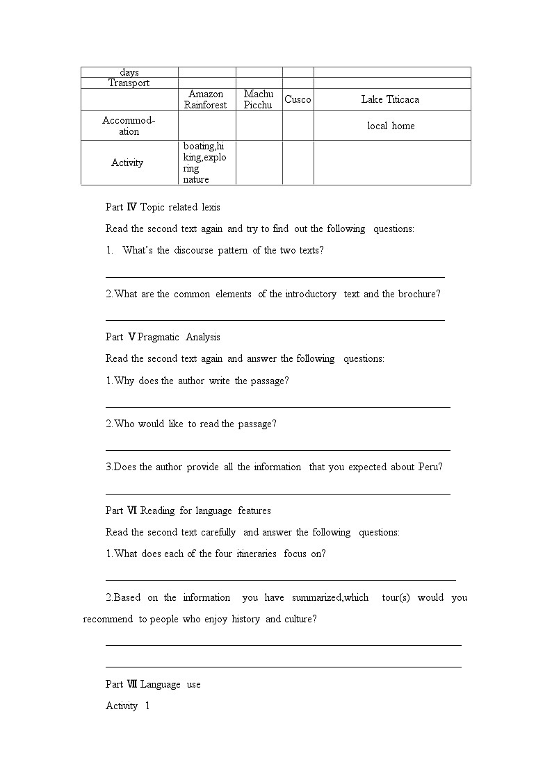 2019新人教必修一unit2traveling around reading and thinking学案02
