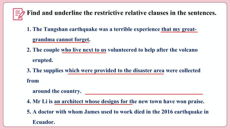 Unit 4 Natural Disasters Period III  Discovering Useful Structures（课件）-2023-2024学年高中英语人教版（2019）选择性必修第一册08
