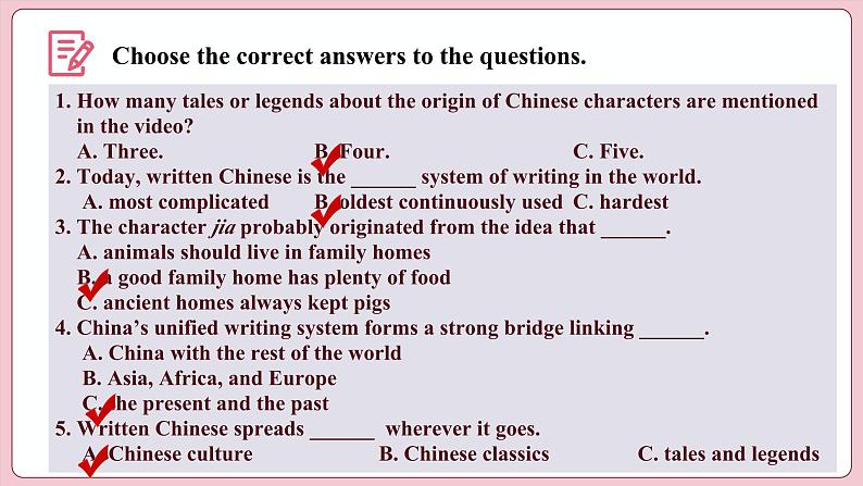 Unit 5 Languages Around the World  Period Ⅵ  Video Time & Assessing Your Progress（课件）-2023-2024学年高中英语人教版（2019）选择性必修第一册第7页