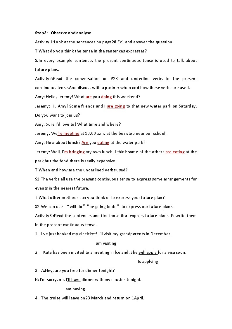 2019新人教高中英语必修一Unit2Discovering useful structures公开课教案第2页