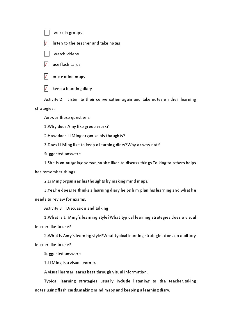 2019新人教高中英语必修一Welcome Unit Listening and Talking公开课教案第2页