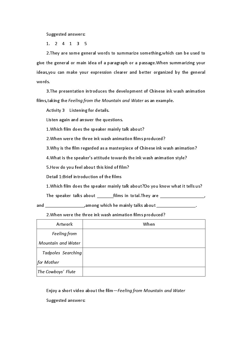 2019新人教高中英语选择性必修三Unit1Art-Using Language（P6-P7）公开课教案第3页