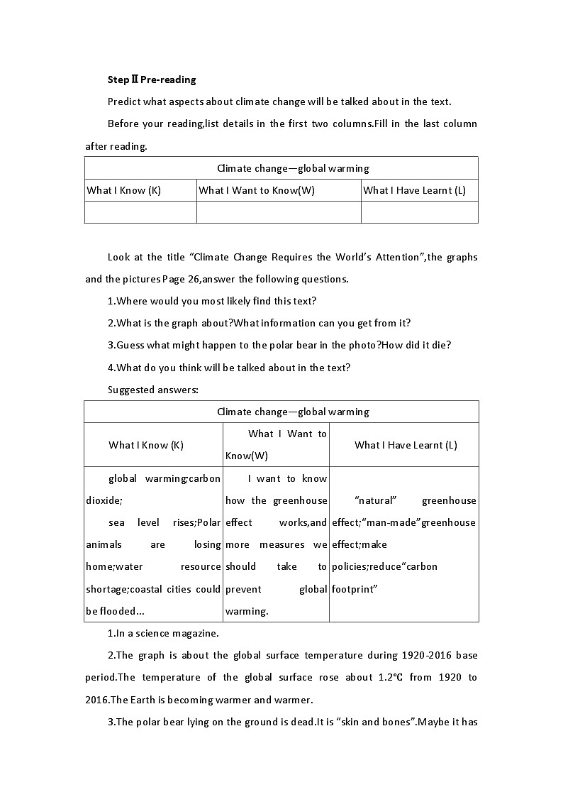 2019新人教高中英语选择性必修三Unit3Environmental Protection--Reading and Thinking公开课教案第2页