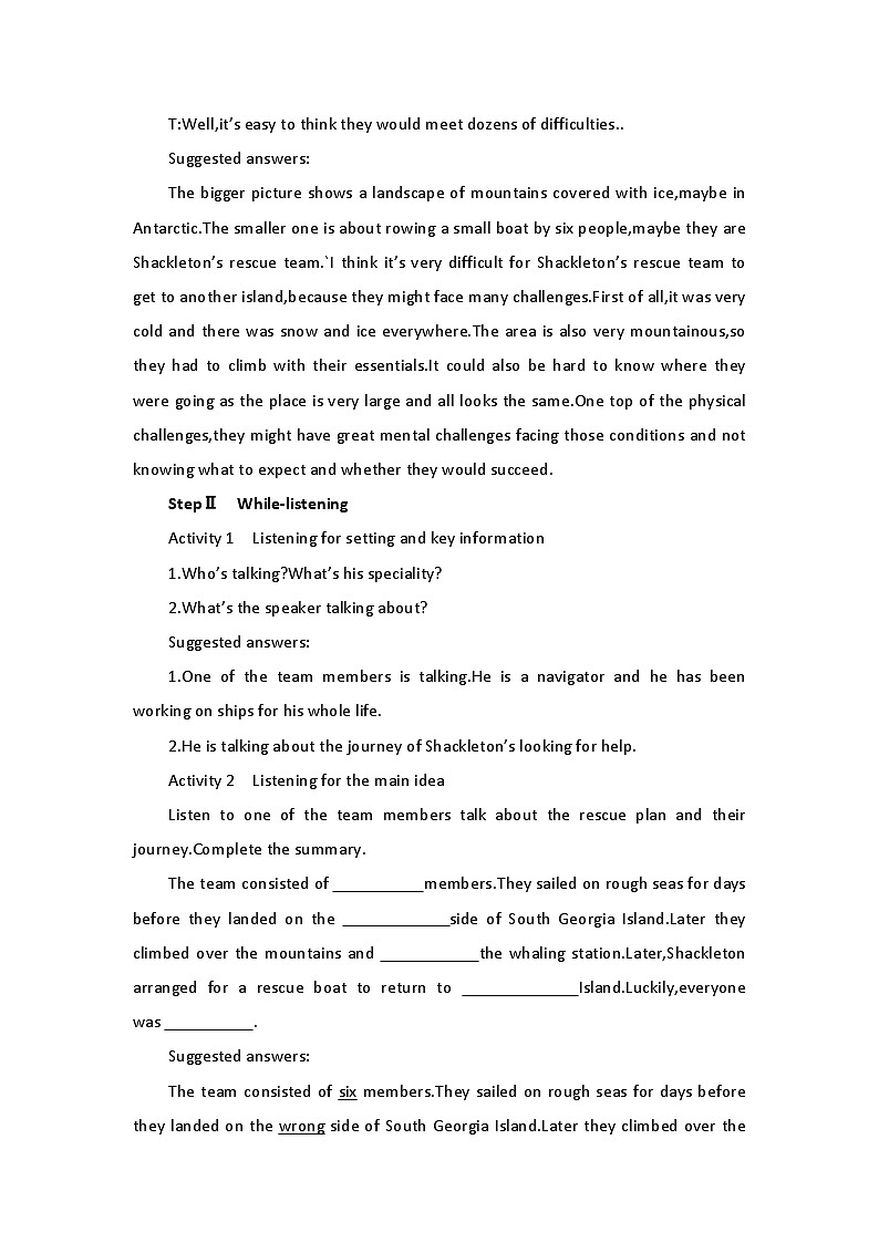 2019新人教高中英语选择性必修三Unit4Adversity and Courage--Using Language公开课教案02