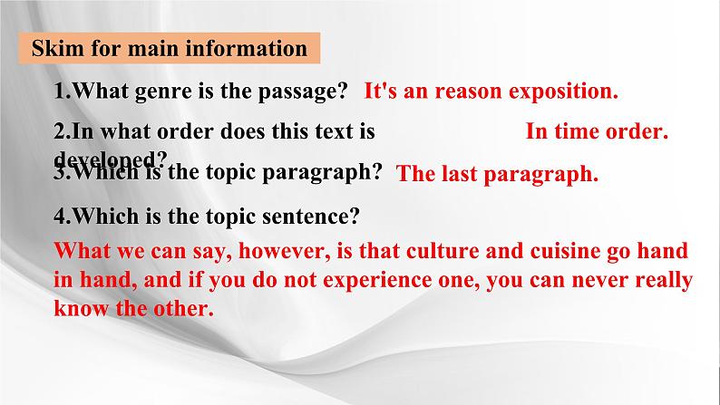 2019新人教高中英语选择性必修二Unit3 Food and Culture--Reading and Thinking公开课课件05