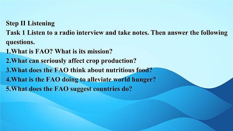 2019新人教高中英语选择性必修一Unit5Using Language--Explore the world hunger problem课件第4页