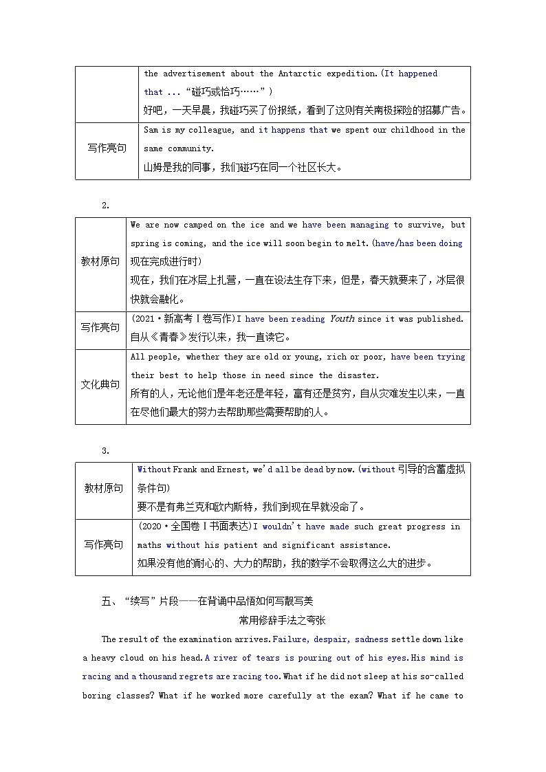2024届高考英语一轮总复习选择性必修第三册Unit4AdversityandCourage教师用书第3页