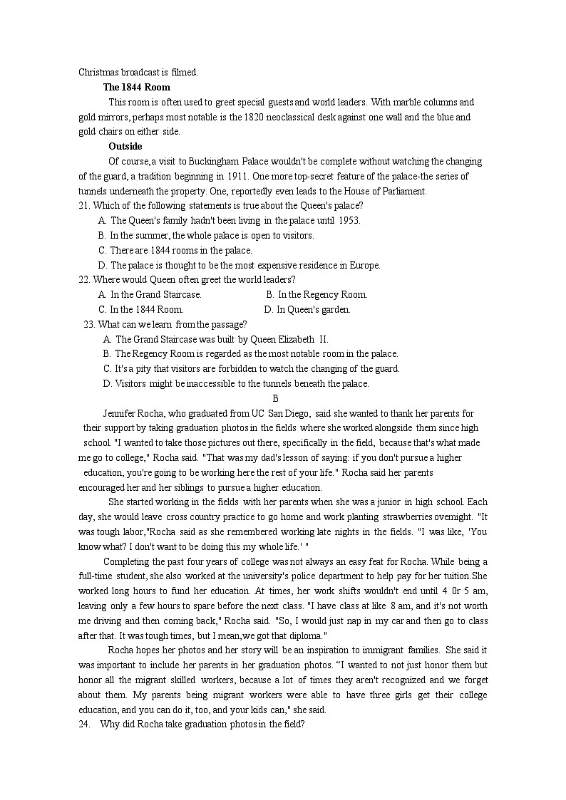 河南省南阳市2021-2022学年高三上学期期末考试英语试题（Word版含答案）03