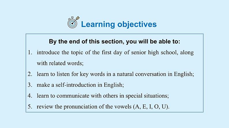 【2023-2024课件】高中英语人教版  必修一（2019） Welcome Unit Listening and Speaking03