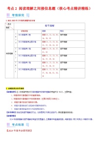 考点2 阅读理解之间接信息题（核心考点精讲精练）-备战2024年高考英语一轮复习考点帮（新高考专用）（学生版）