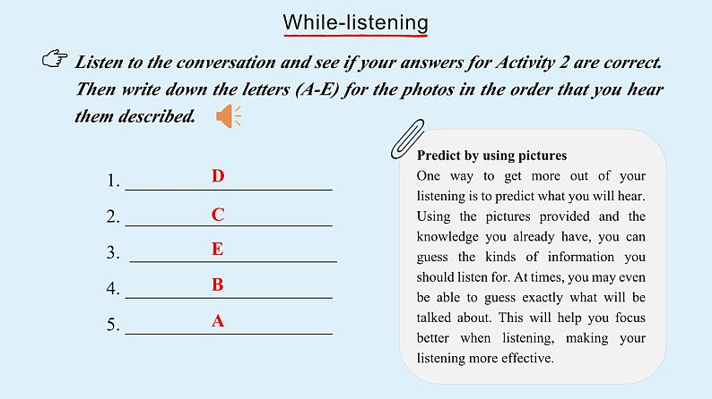 2023-2024学年高二英语人教版 选择性必修二 Unit 1 Using Language (Listening and Speaking)课件PPT07