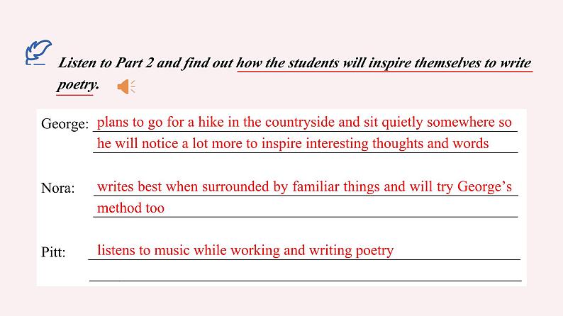 2023-2024学年高二英语人教版 选择性必修三 Unit 5 Using Language (Listening and Speaking)课件PPT第7页