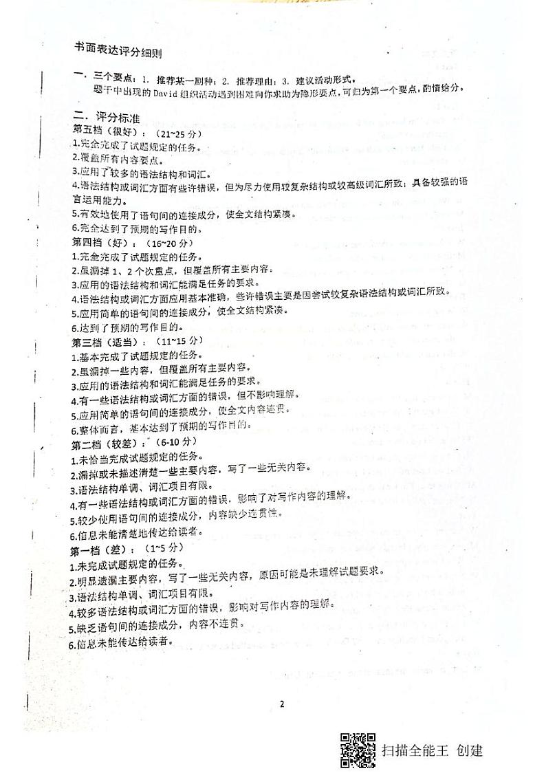 2022-2023学年四川省绵阳南山中学高三上学期一诊热身考试英语试卷（PDF版含答案，无听力试题）02