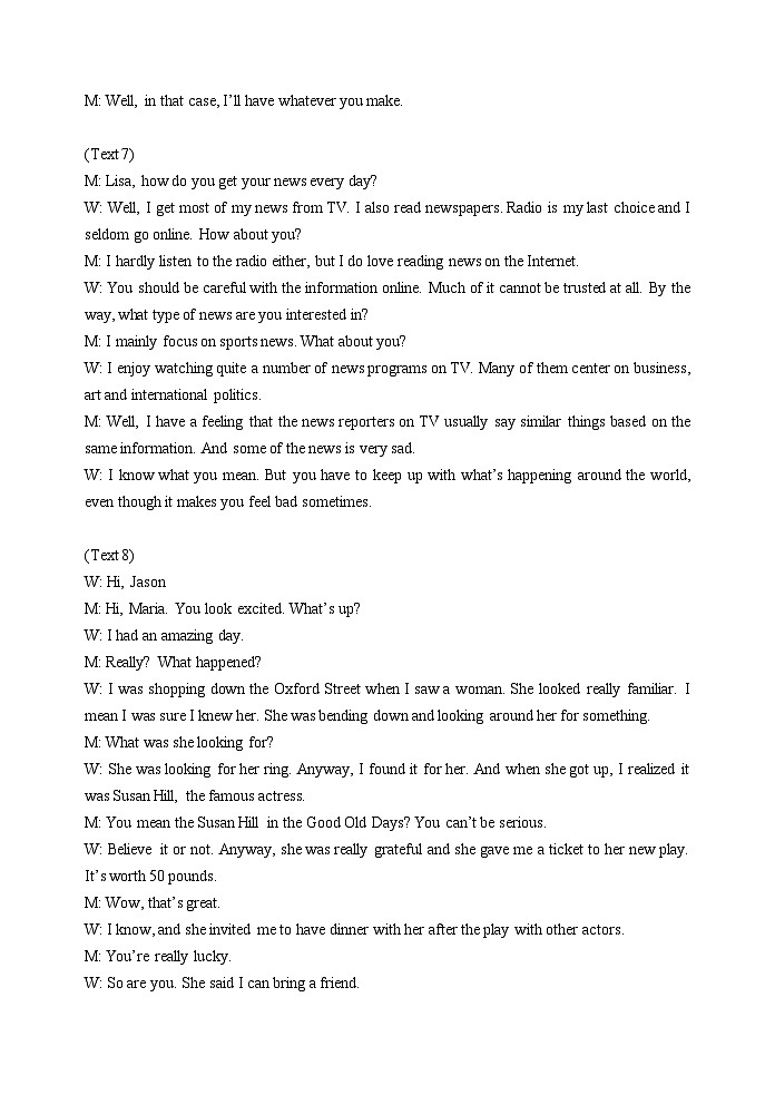 2021嘉兴八校联盟高一下学期期中联考英语试题（含听力）含答案02