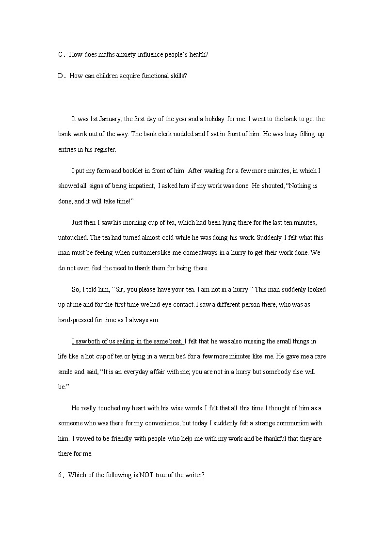 高考英语二轮复习天津高考英语阅读理解专项训练第3页