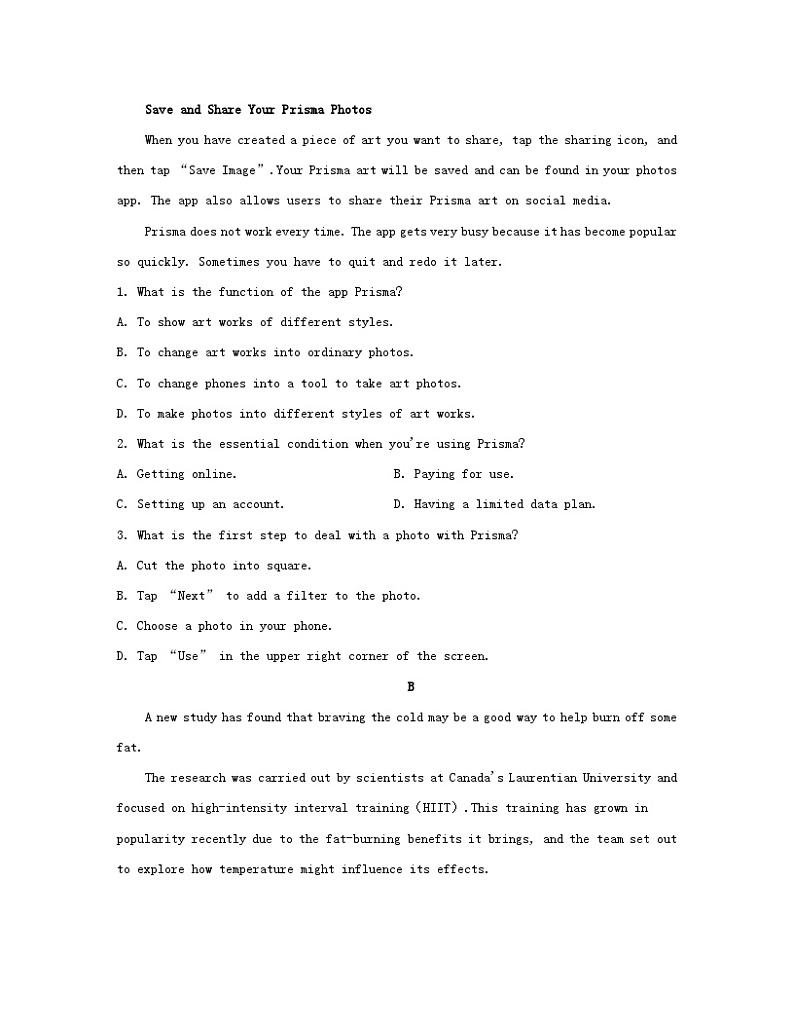 江苏专版2023_2024学年新教材高中英语Unit2Besportybehealthy分层跟踪检测四牛津译林版必修第二册03