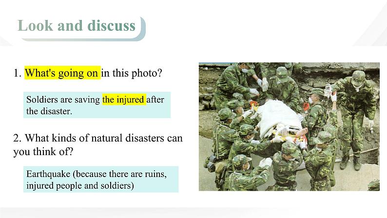 新人教高中英语必修一Unit4Natural Disasters-Listening and Speaking课件08