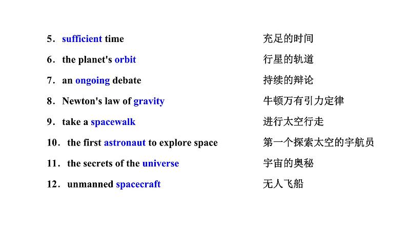 2024届高考英语一轮复习必修第三册UNIT4 SPACE EXPLORATION课件02