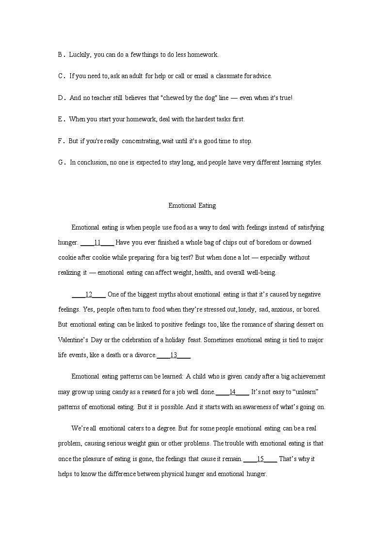 高考英语二轮复习北京高考英语七选五专项训练含答案第3页