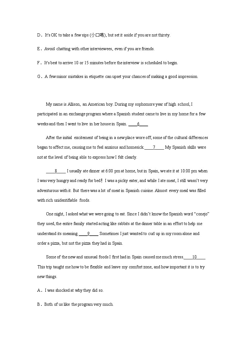 高考英语二轮复习辽宁高考英语七选五训练作业含答案第2页