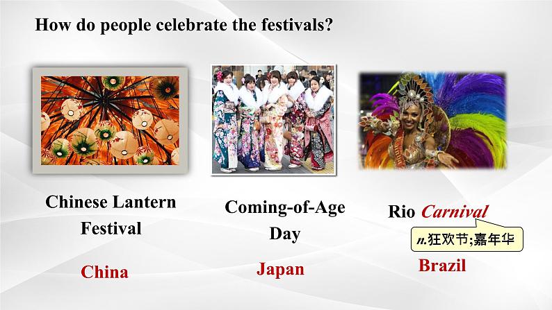 新人教版高中英语必修三Unit1Festivals and Celebrations-Listening and Speaking课件06