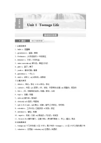 (人教版)高考英语一轮复习课时学案 第1部分 教材解读 必修第一册 Unit 1　Teenage Life (含解析)
