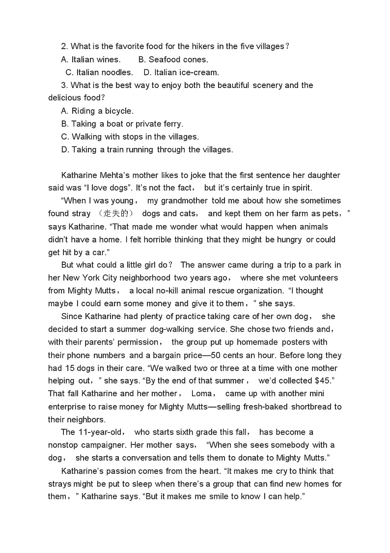 高考英语二轮复习课时练习 完形填空书面表达（含答案）第2页