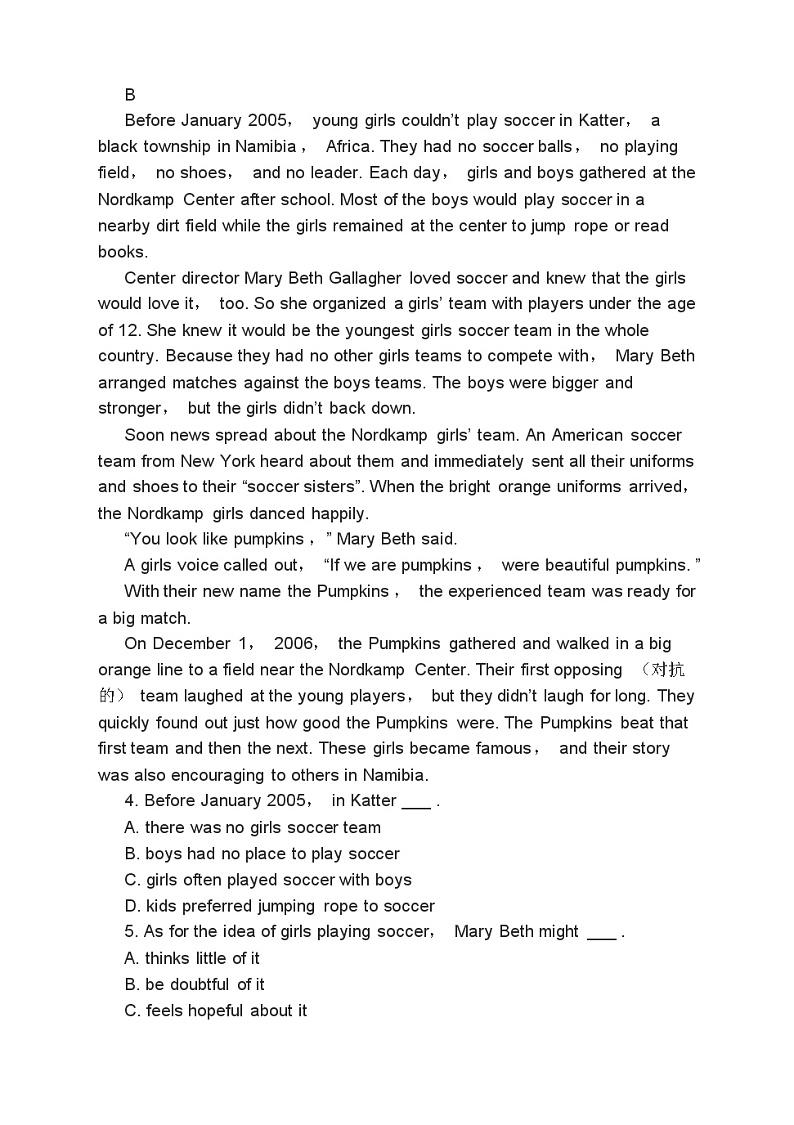 高考英语二轮复习课时练习 阅读理解完形填空书面表达（含答案）第2页