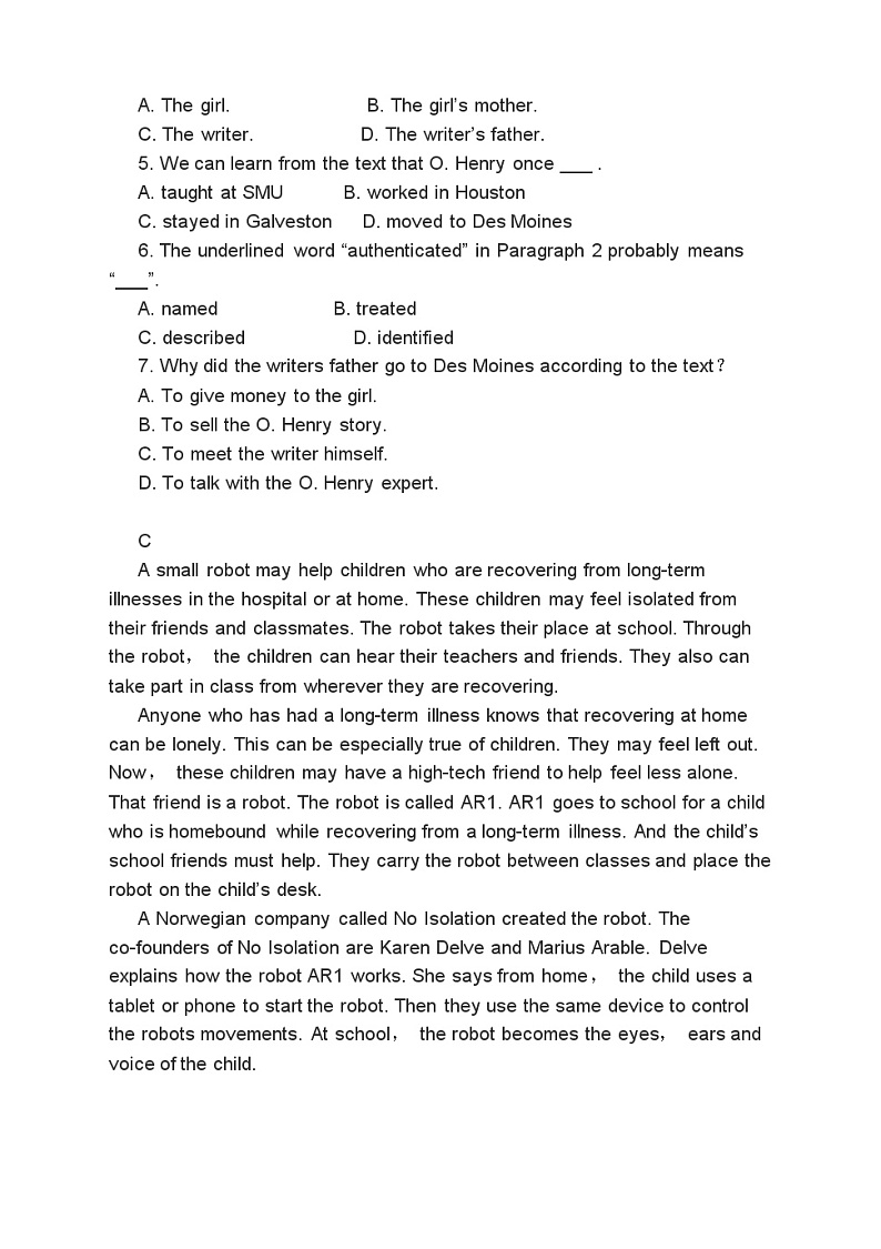 高考英语二轮复习课时练习 阅读理解完形填空书面表达分类综合训练 （含答案）第3页